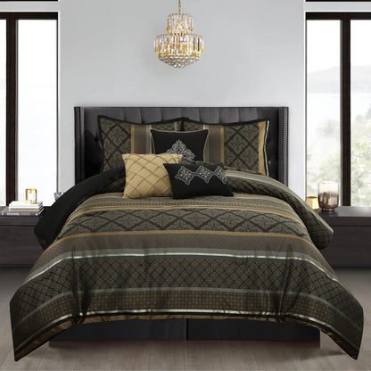Nanshing Jensen 7 Piece Jacquard Geometric Comforter Set