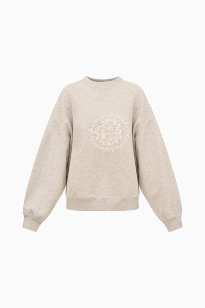 Sweat-shirt ras du cou avec logo en dentelle Havenleigh