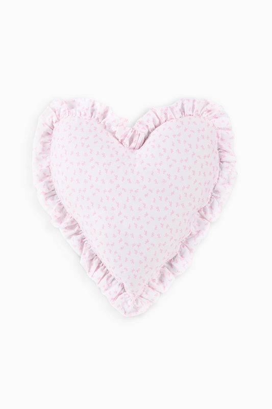 Coussin à volants en forme de cœur - ROSE BULLE