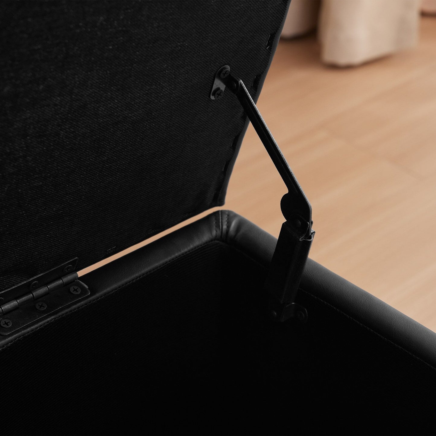 Pouf de rangement rectangulaire rembourré 50,3 x 17,50 x 18 po - Similicuir