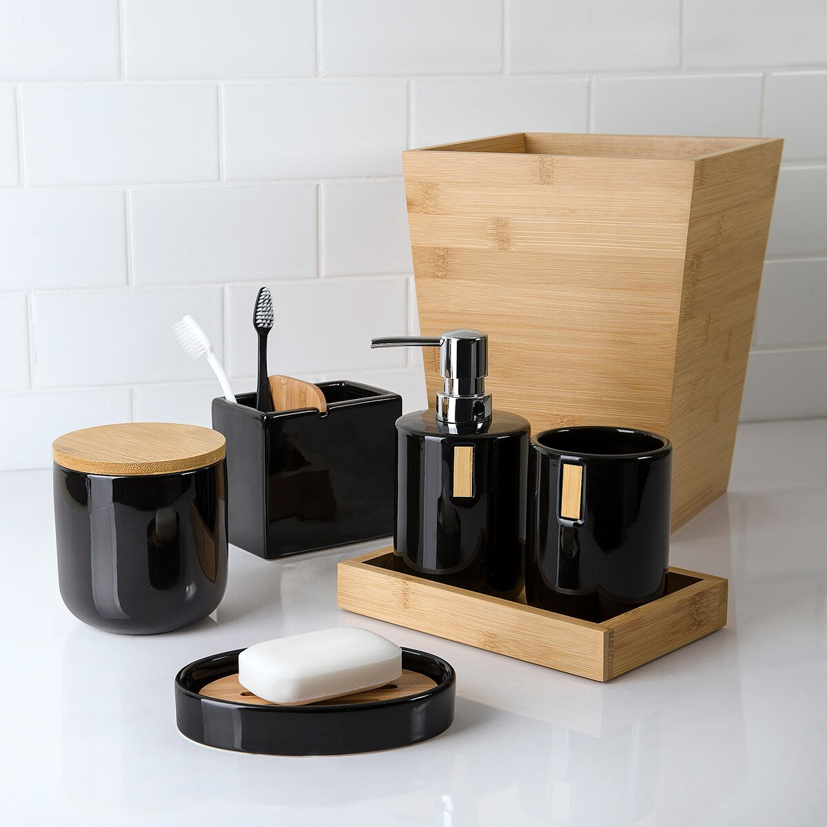 Haven Wastebasket Light Bamboo