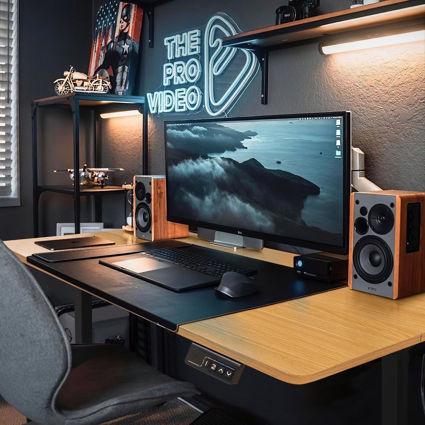 Bureau debout électrique réglable en hauteur Homall