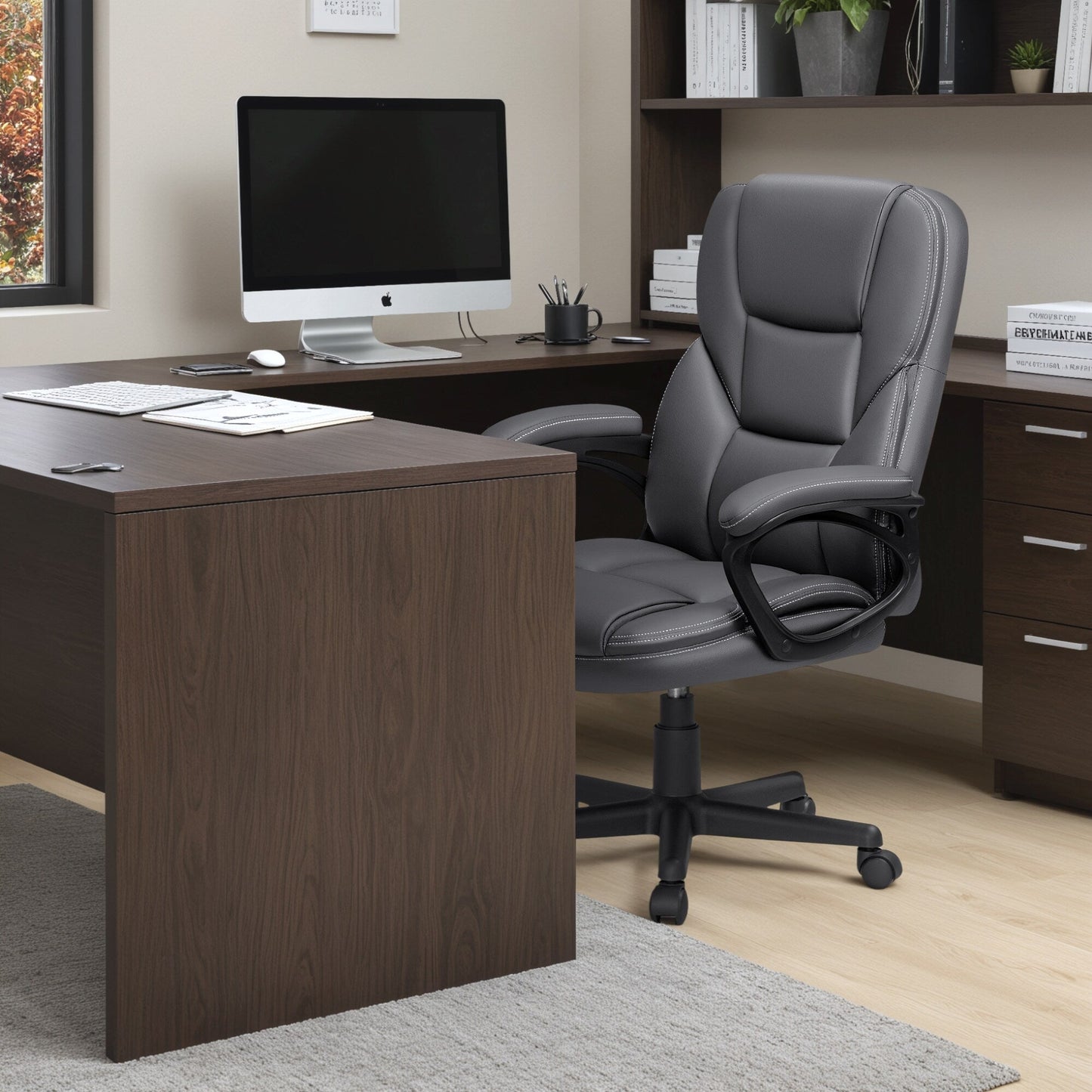 Chaise de bureau ergonomique Homall à dossier haut