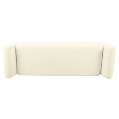 Banc de rangement moderne Sherpa avec pieds en bois HomePop