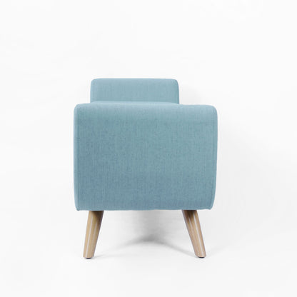 Banc de rangement moderne Sherpa avec pieds en bois HomePop