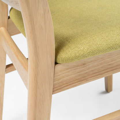 Chaise de salle à manger Abrielle en bois d'hévéa rembourrée de style milieu de siècle (lot de 2) par Christopher Knight Home