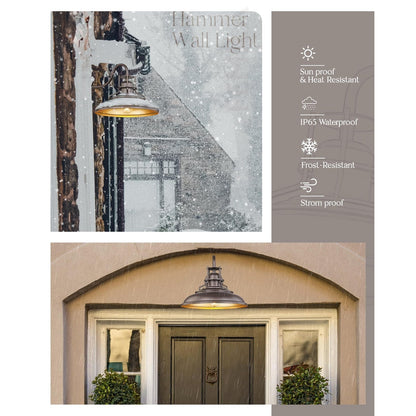 Indoor Outdoor Wall Sconces, Gooseneck Wall Sconces Vintage Farmhouse Wall Lamp, Oil Rubbed Bronze Finish