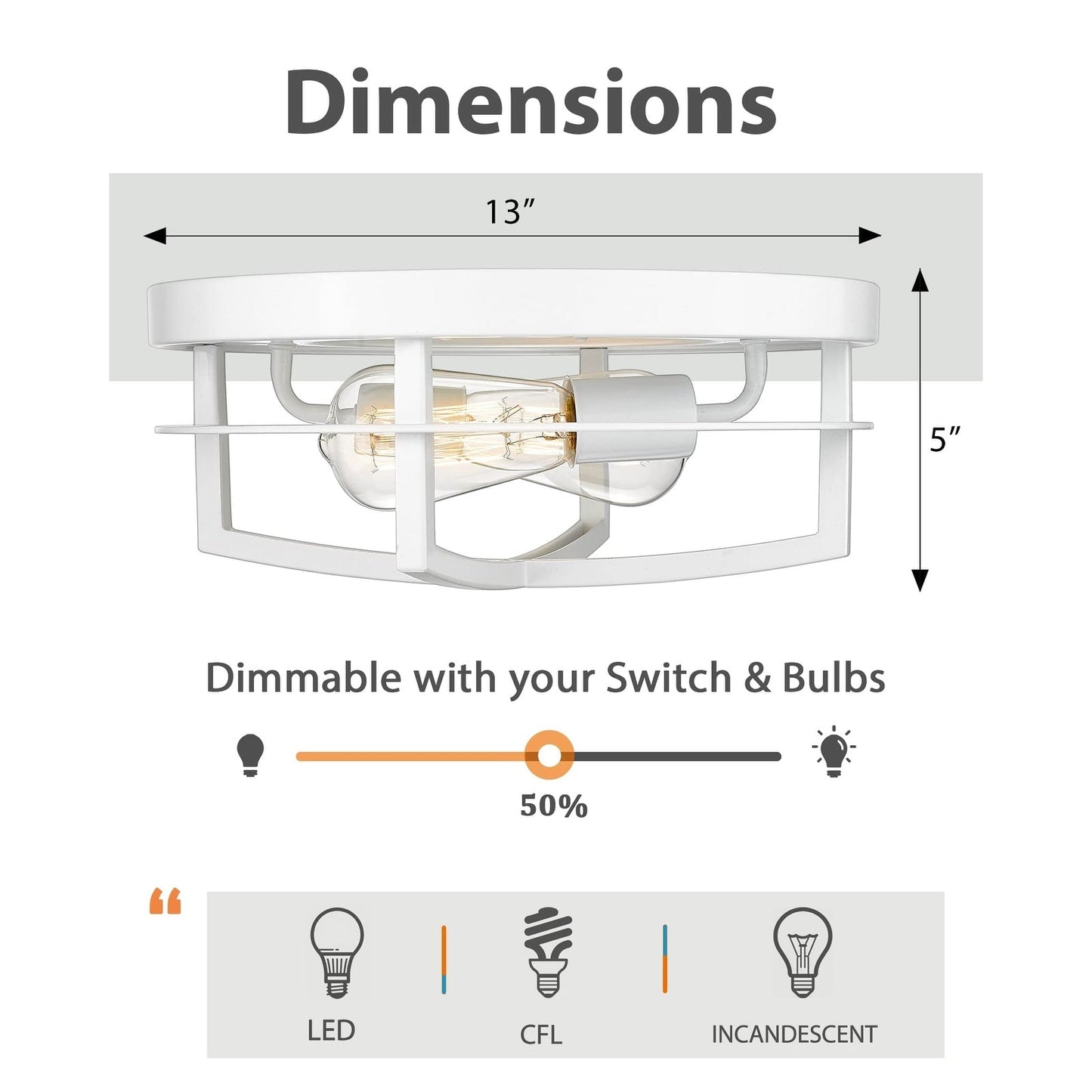 13 2-Light Industrial Ceiling Light Flush Mount Lights