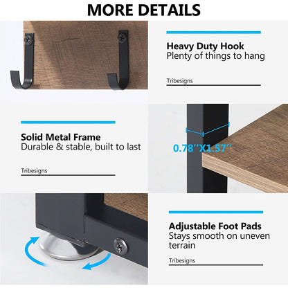 Ensemble de porte-manteaux et de bancs à chaussures pour entrée, porte-manteaux et porte-chaussures de style industriel