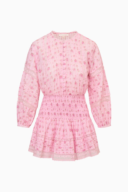 Mini-robe en voile de coton fleuri Janis