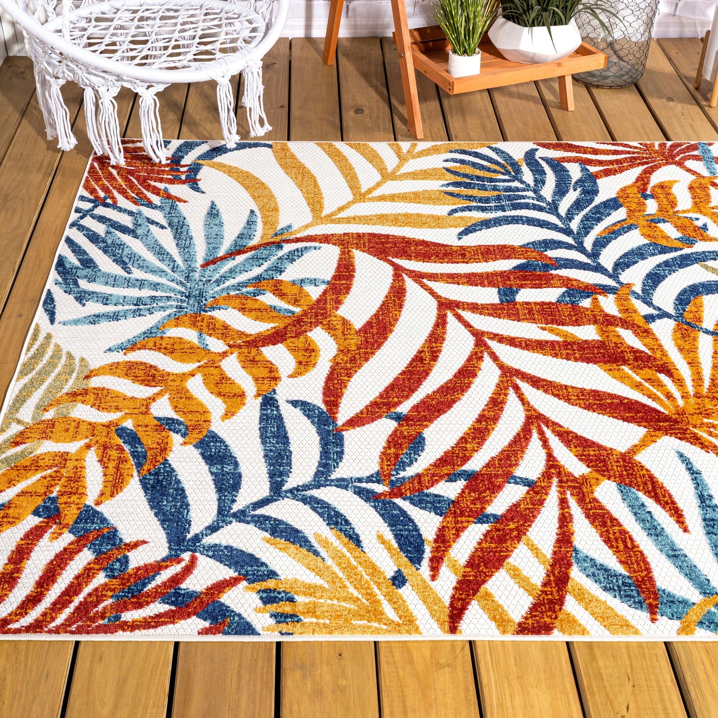 JONATHAN Y Aydin Palm Leaves Indoor/Outdoor Area Rug