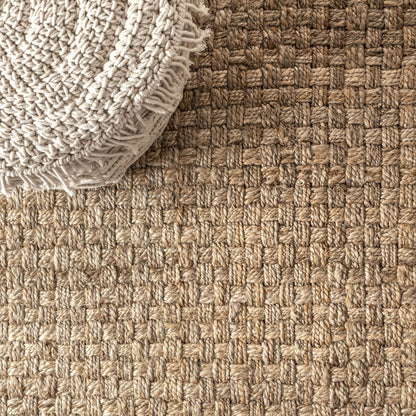 JONATHAN Y Hiro Hand Woven Boucle Chunky Jute Area Rug