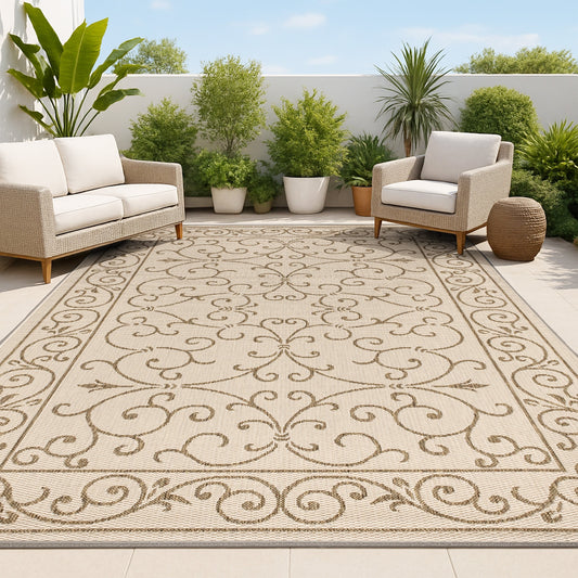 JONATHAN Y Filigree Textured Weave Indoor/Outdoor Area Rug
