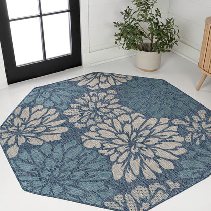 JONATHAN Y Floral Textured Weave Indoor/Outdoor Area Rug