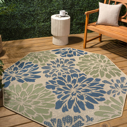JONATHAN Y Floral Textured Weave Indoor/Outdoor Area Rug