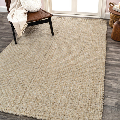 JONATHAN Y Hiro Hand Woven Boucle Chunky Jute Area Rug