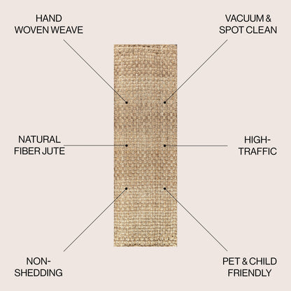 JONATHAN Y Hiro Hand Woven Boucle Chunky Jute Area Rug