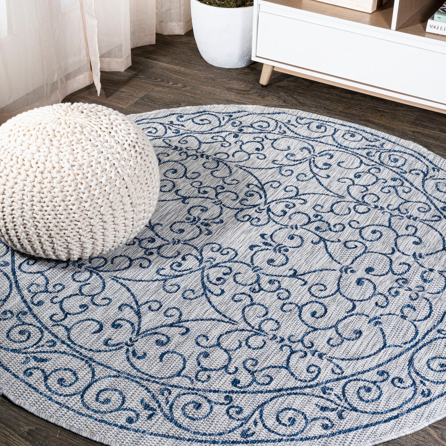 JONATHAN Y Filigree Textured Weave Indoor/Outdoor Area Rug