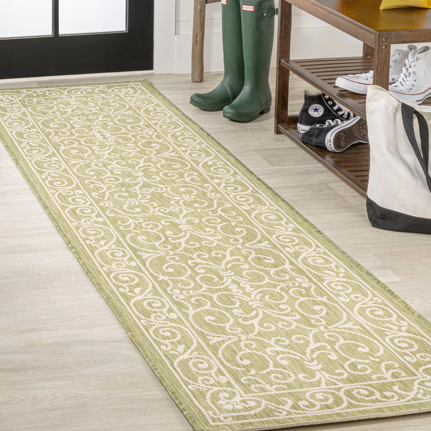 JONATHAN Y Filigree Textured Weave Indoor/Outdoor Area Rug