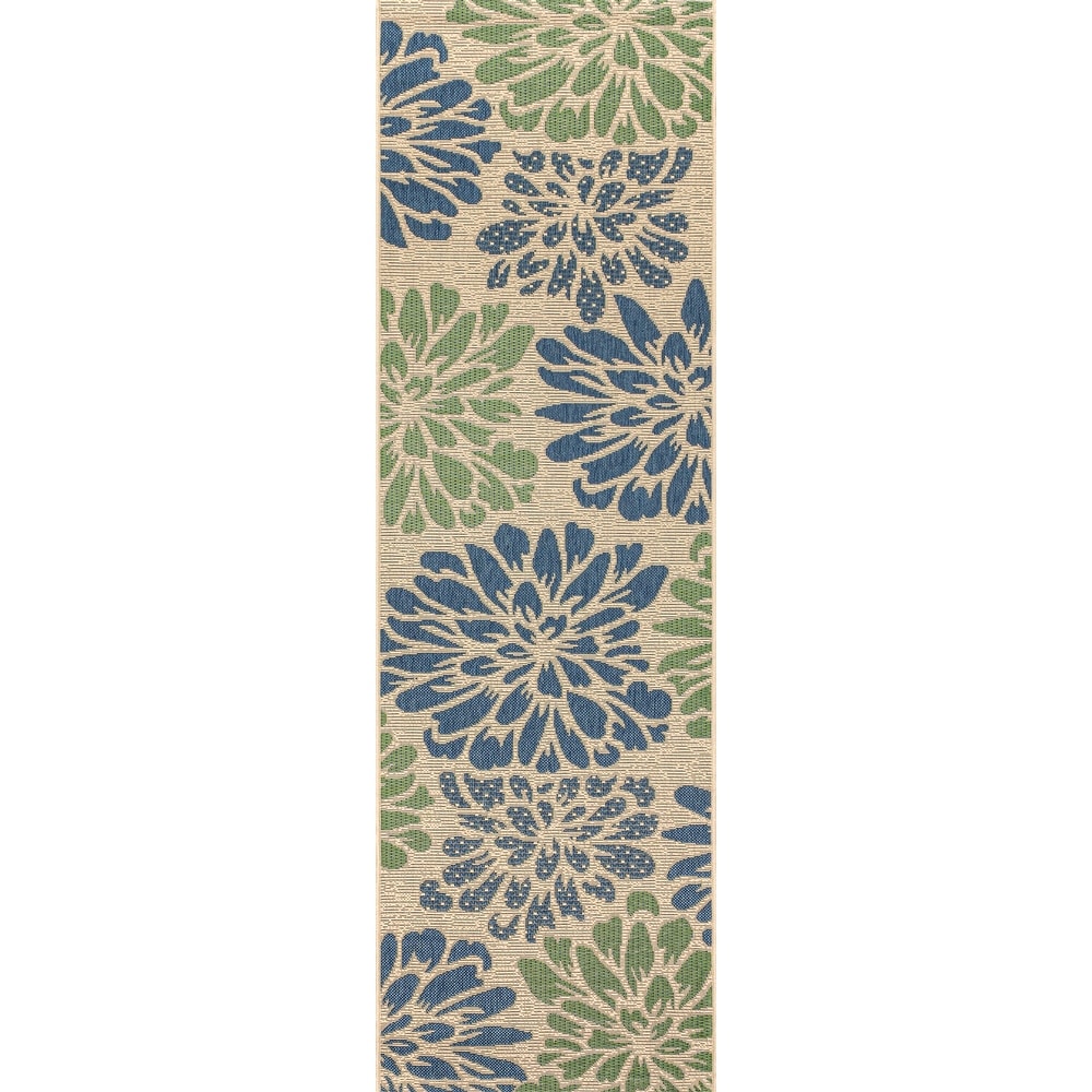 JONATHAN Y Floral Textured Weave Indoor/Outdoor Area Rug