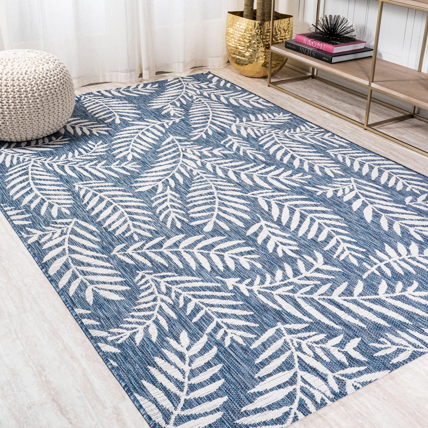 JONATHAN Y Galon Palm Frond Indoor/Outdoor Area Rug