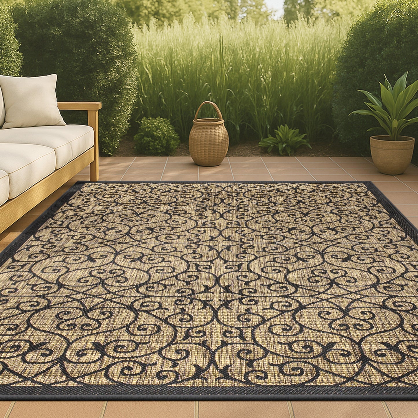 JONATHAN Y Ourika Textured Weave Indoor/Outdoor Area Rug