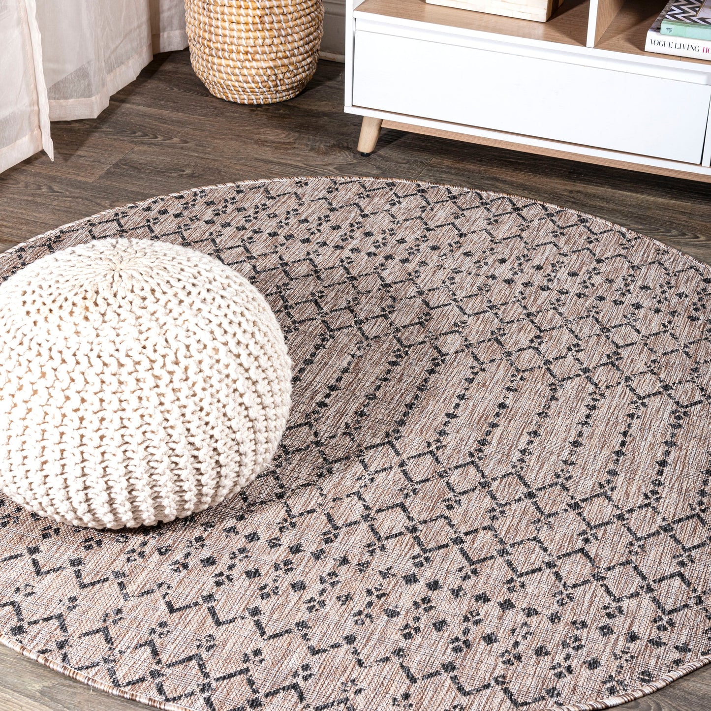 JONATHAN Y Trebol Moroccan Geometric Textured Weave Indoor/Outdoor Area Rug