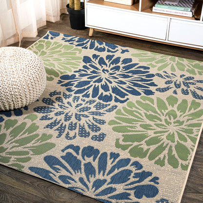JONATHAN Y Floral Textured Weave Indoor/Outdoor Area Rug