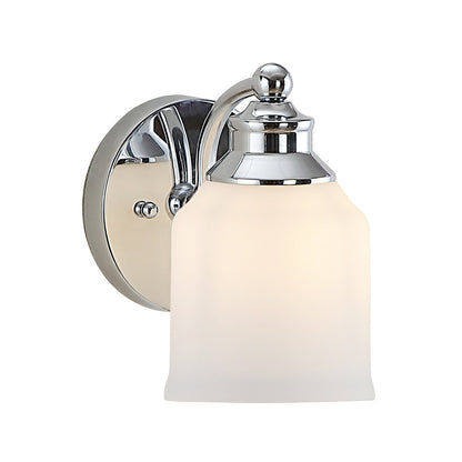 Jayne Iron/Frosted Glass Farmhouse Cottage LED Vanity Light, by JONATHAN Y