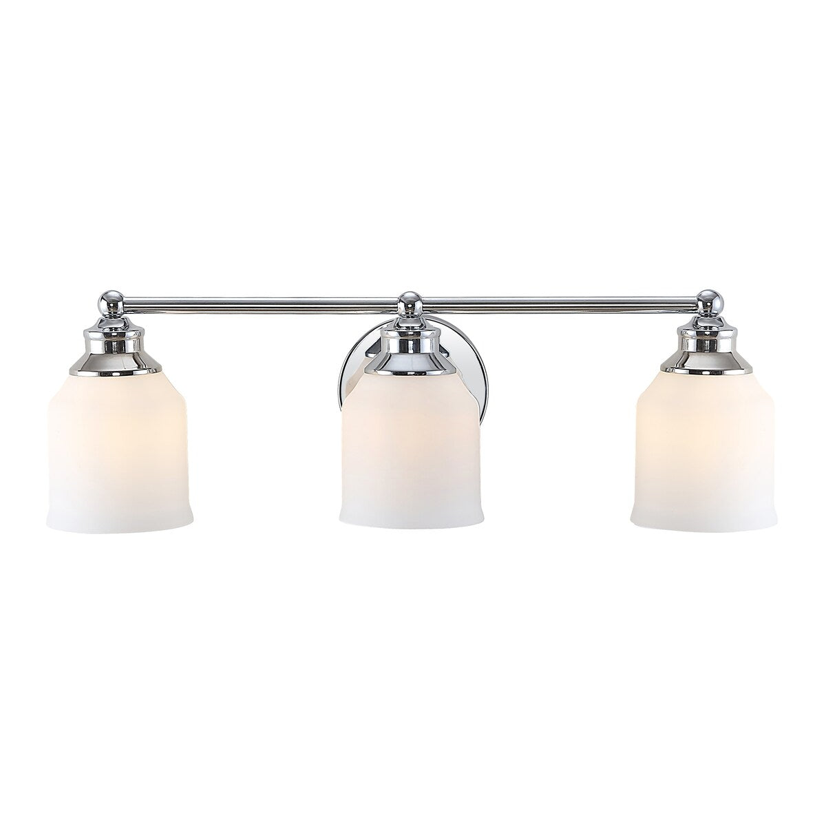 Jayne Iron/Frosted Glass Farmhouse Cottage LED Vanity Light, by JONATHAN Y