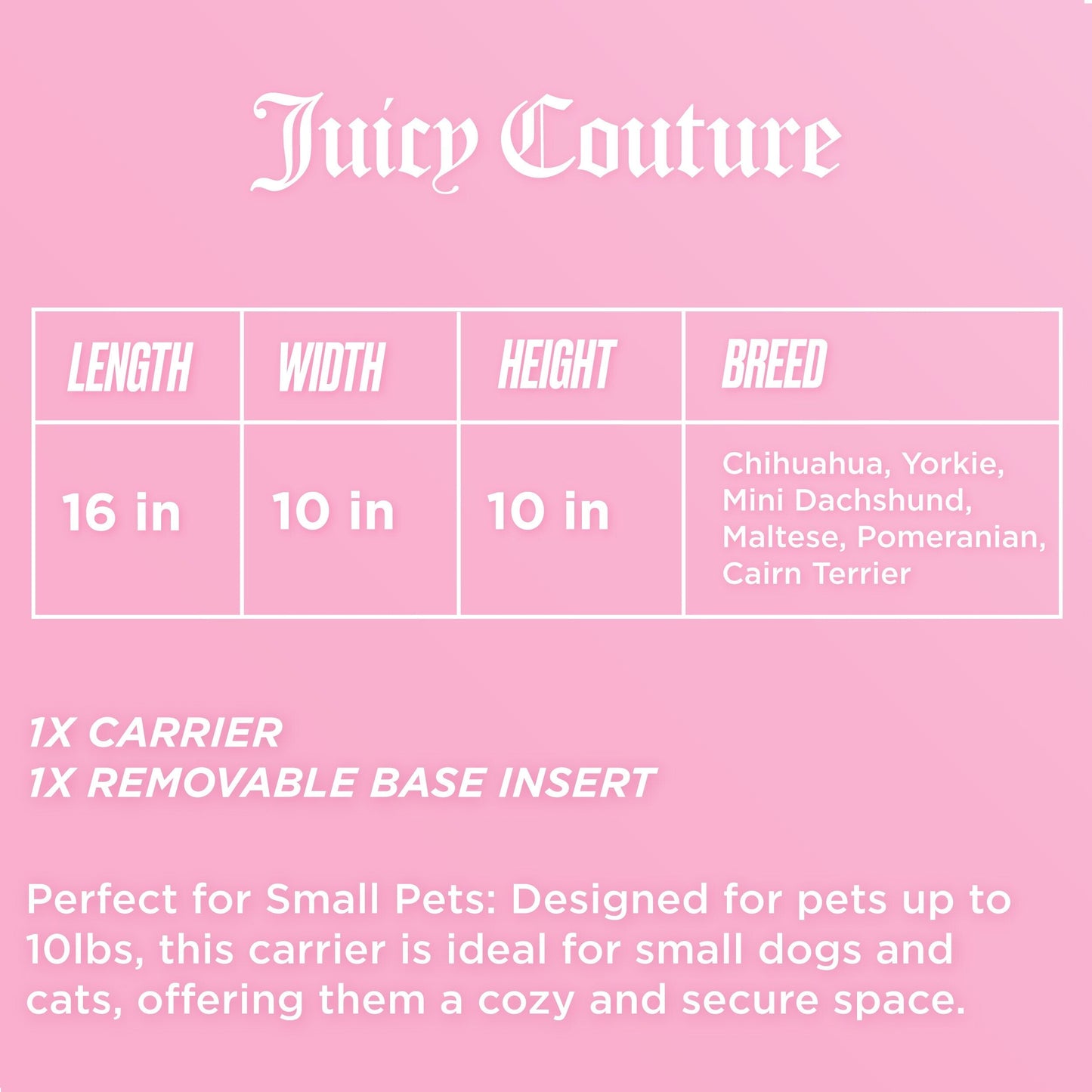 Juicy Couture Give Me Treats Pet Carrier - Stylish Travel Bag