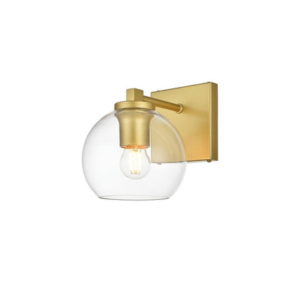 Julian 1 Light Black and Clear Bath Sconce