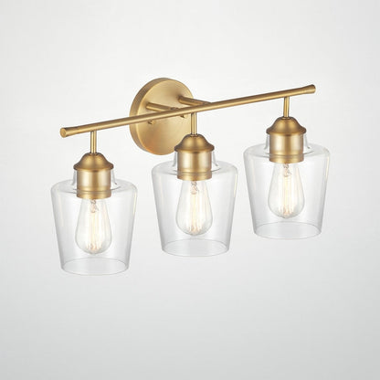 KAWOTI 3-Light Dimmable Bathroom Vanity Light with Glass Shade - L22 x W7 x H10.5