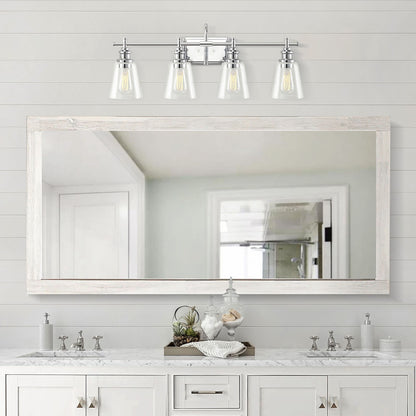 KAWOTI 4-Light Bathroom Vanity Light with Glass Shade