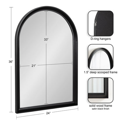 Miroir mural en bois Arch de Kate et Laurel Hatherleigh