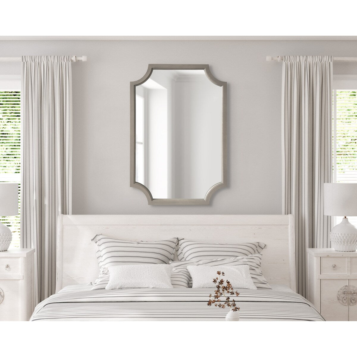 Kate and Laurel Hogan Scalloped Wood Framed Mirror