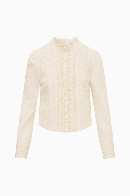 Chemisier en coton orné de perles Larine