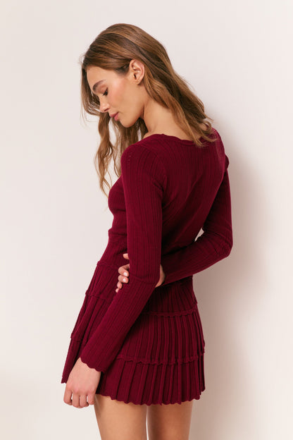 Mini-robe en pointelle extensible lavande