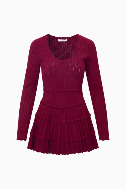 Mini-robe en pointelle extensible lavande
