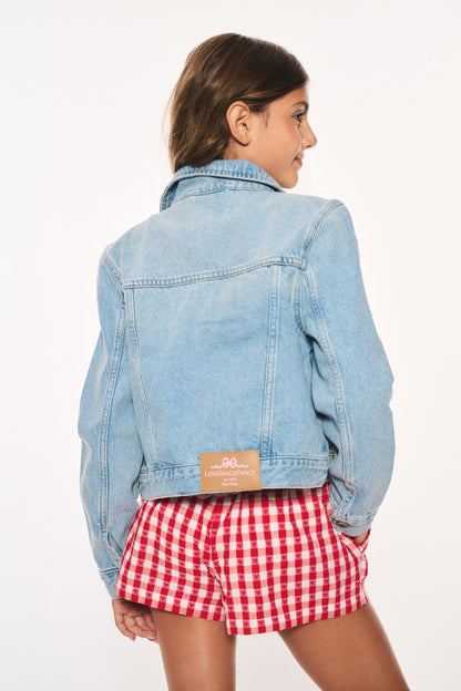 Veste en jean cerise Lavina pour fille