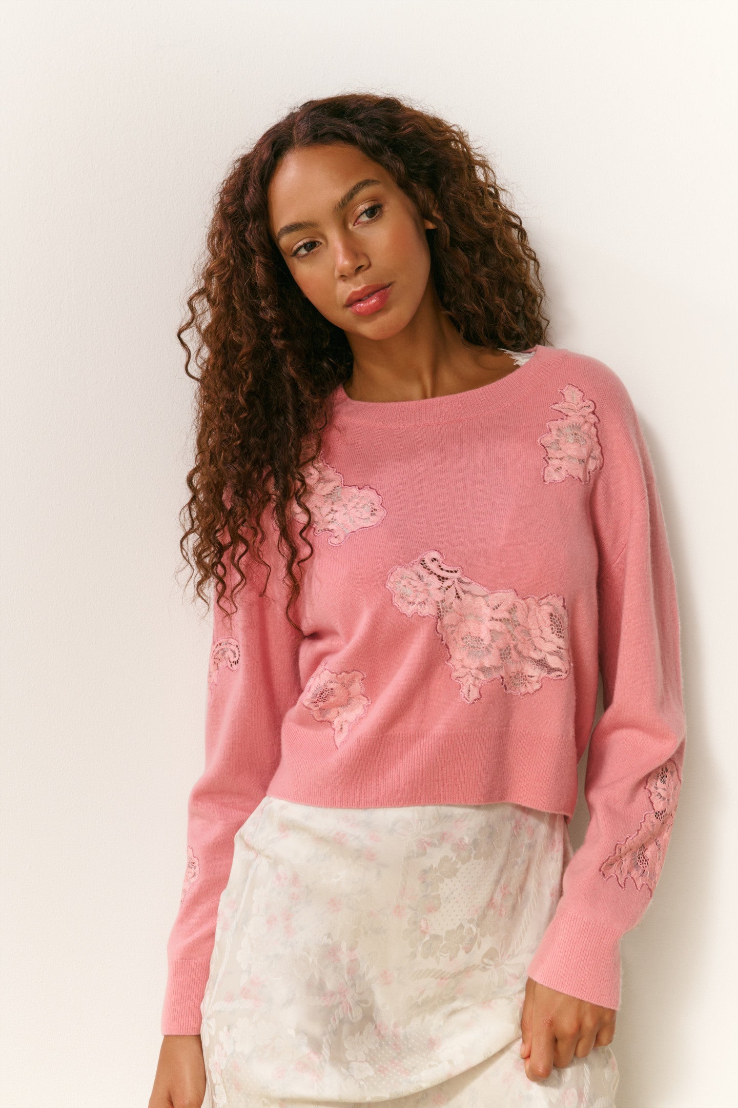 Pull Lazuli en cachemire et dentelle