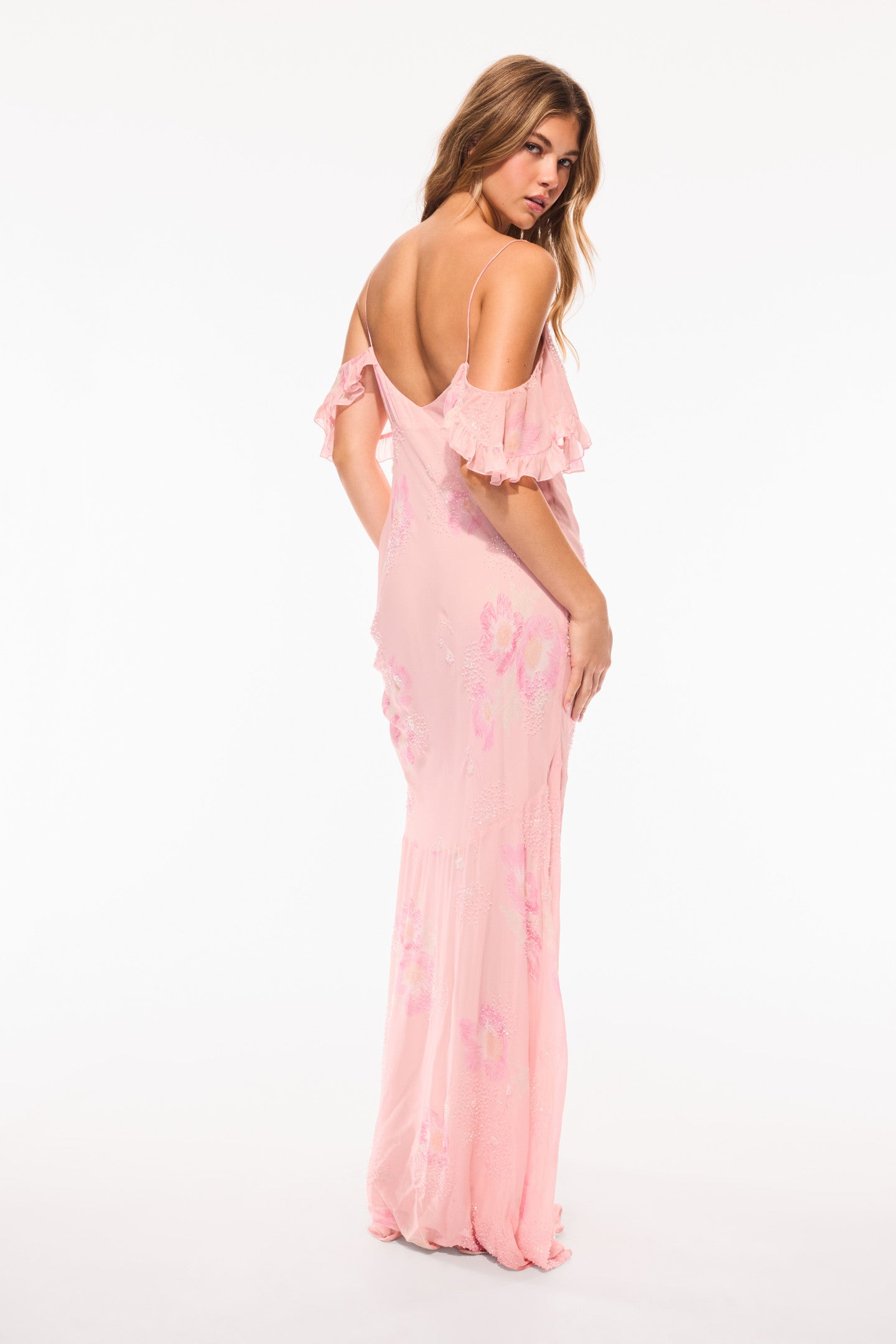Robe fleurie à épaules dénudées Librae