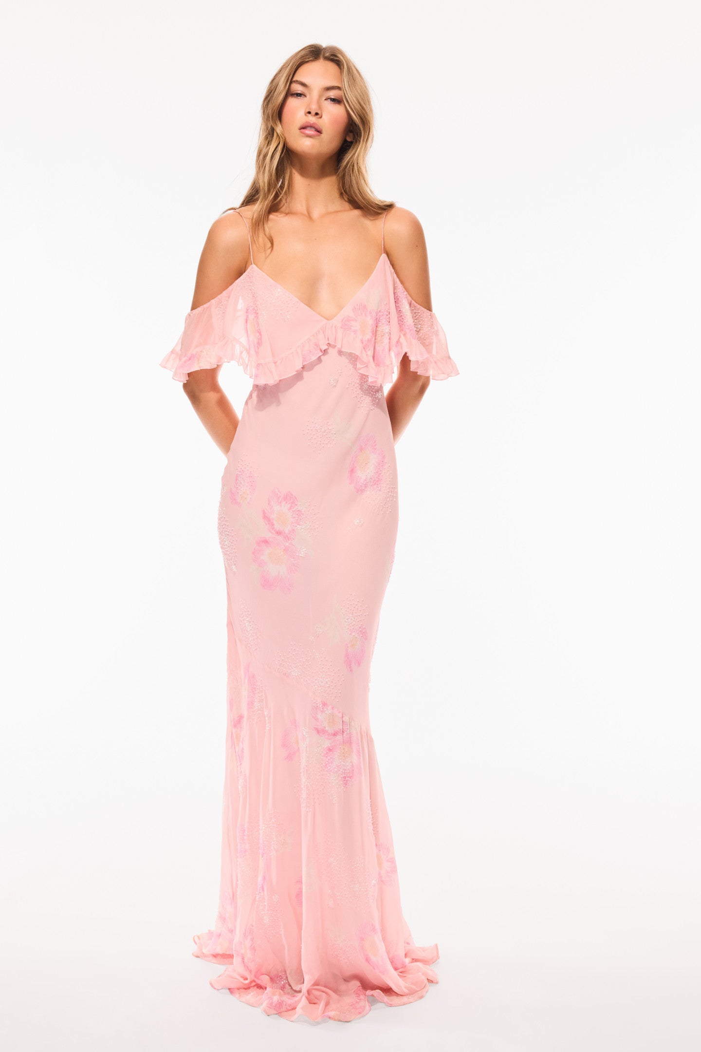 Robe fleurie à épaules dénudées Librae