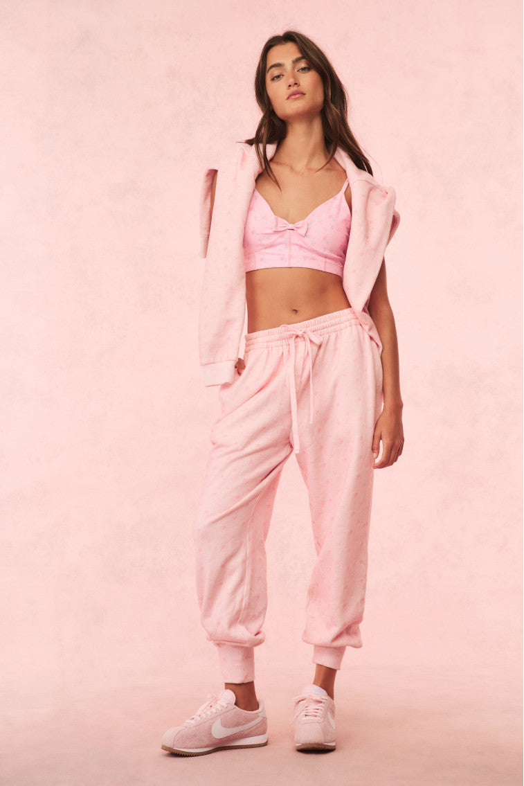 Pantalon de survêtement en coton à fleurs Lolana