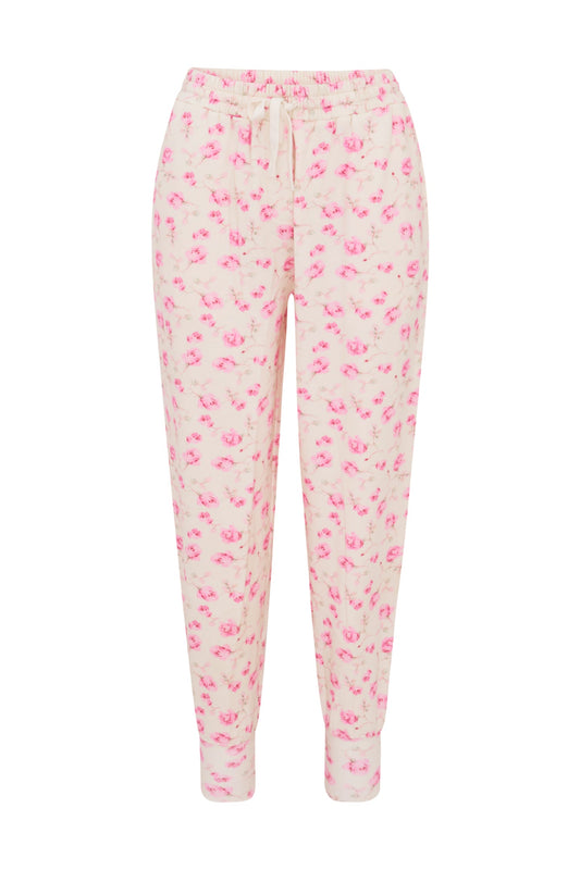 Pantalon de survêtement en coton fleuri Lolana - STERLING DUSK