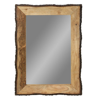 Miroir mural rectangulaire en bois et verre brun et beige Lamont River of Goods - 39 x 1,25 x 28