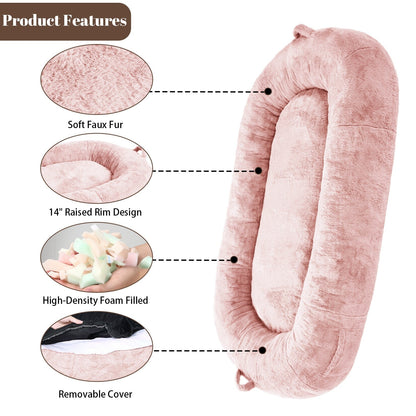 Giant Dog Bed for Humans 71x48x14 Large Dog Bed for People Adults, Washable Napping Dog Bed