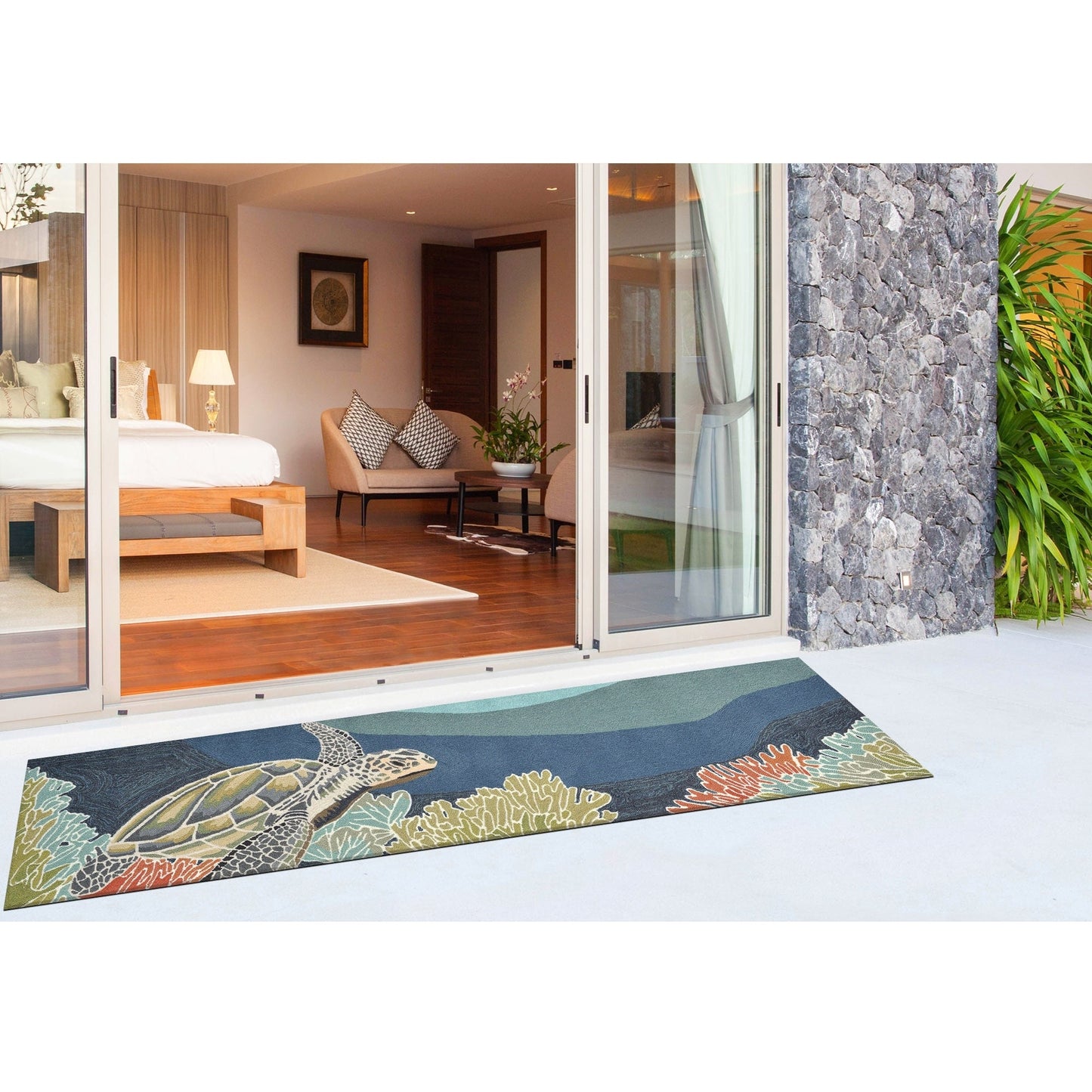 Liora Manne Ravella Akumal Indoor/Outdoor Rug Ocean