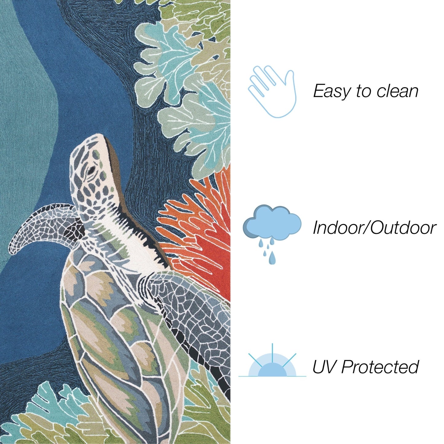 Liora Manne Ravella Akumal Indoor/Outdoor Rug Ocean