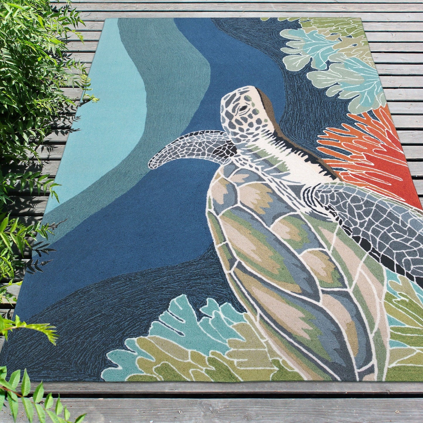 Liora Manne Ravella Akumal Indoor/Outdoor Rug Ocean